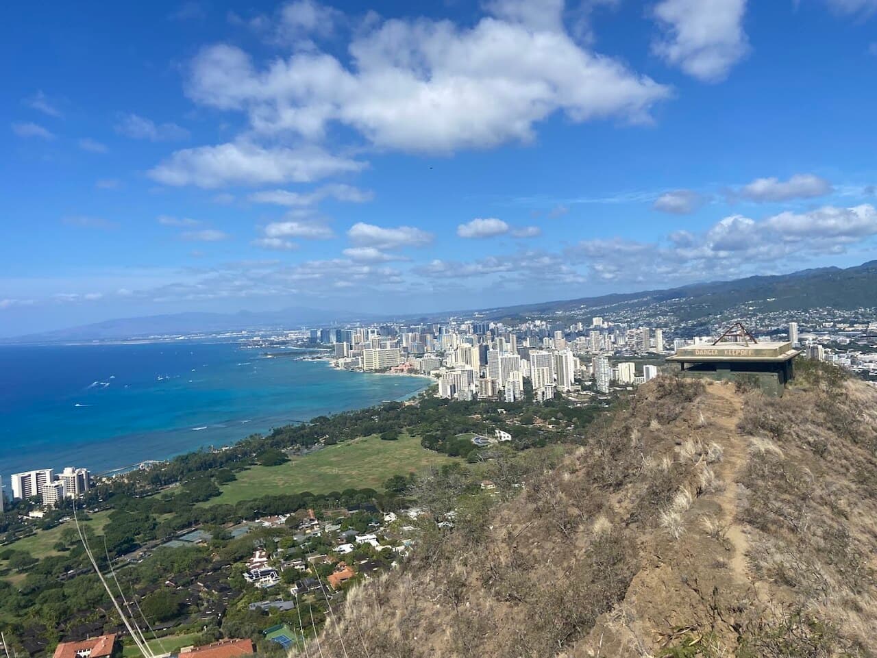 Waikiki and Honolulu coastline viewed from Diamond Head